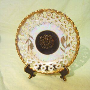 VTG ROYAL SEALY CHINA PORCELAIN SAUCER, LUSTERWARE